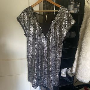 Free People Zebra Sequined Dress